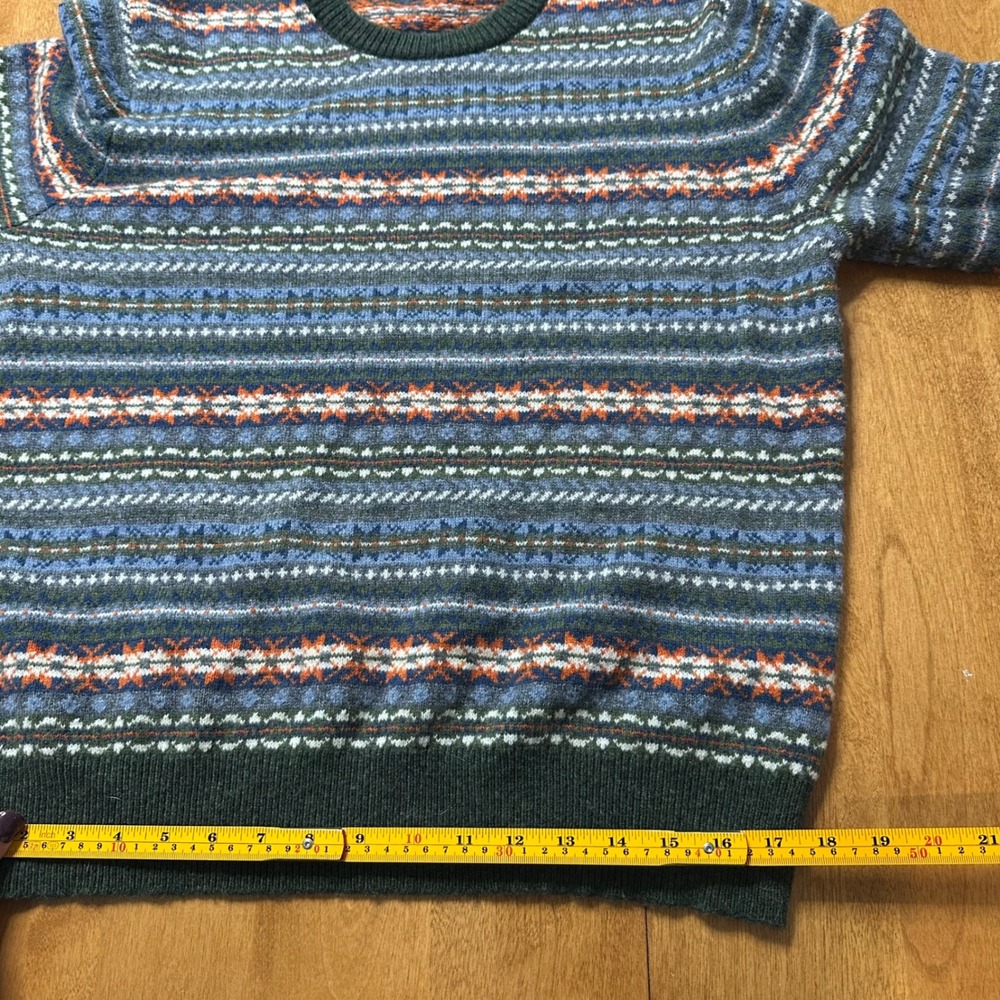 J.Crew Lambswool Blend Fair Isle Crewneck Sweater Mens L Heritage Nordic Cabin - Picture 8 of 11